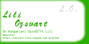 lili ozsvart business card